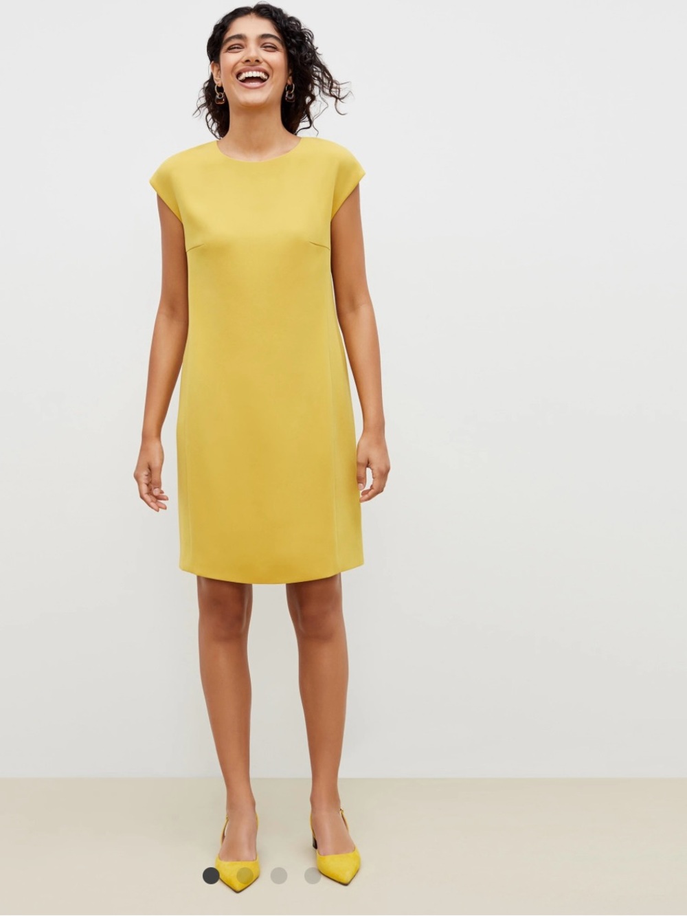 M.M.LaFleur Maaza Dress Crepe Goldenrod Yellow Shift Work Dress Size 6